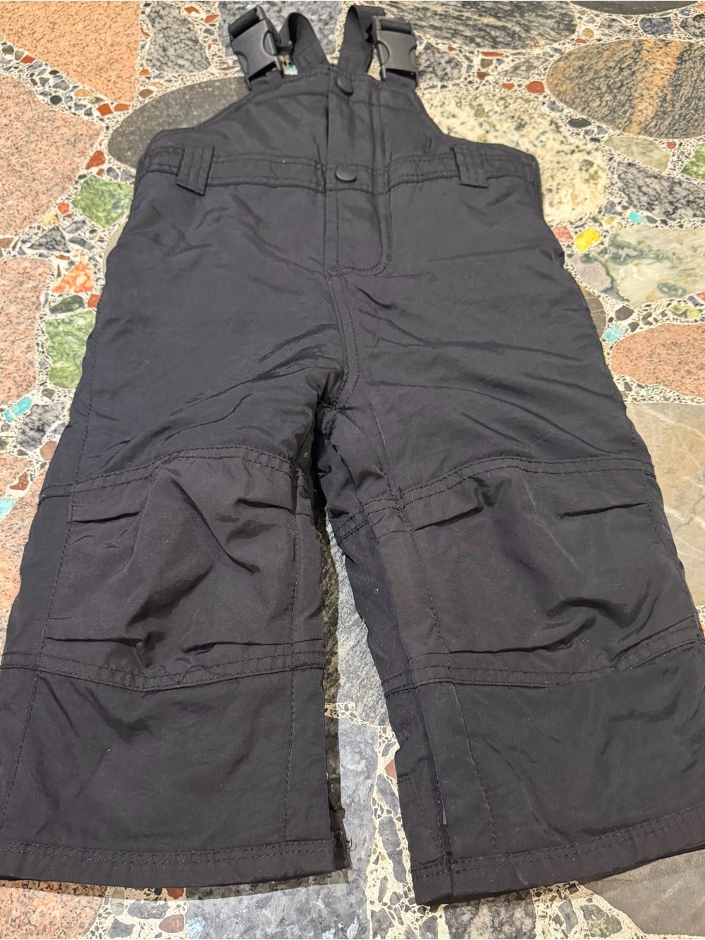 Kids Black Snow Bib Pants - 12-18months